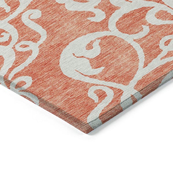 Chantille Machine Washable Indoor/Outdoor Abstract ACN973 Coral 1 ft. 8 in. x 2 ft. 6 in. Area Rug