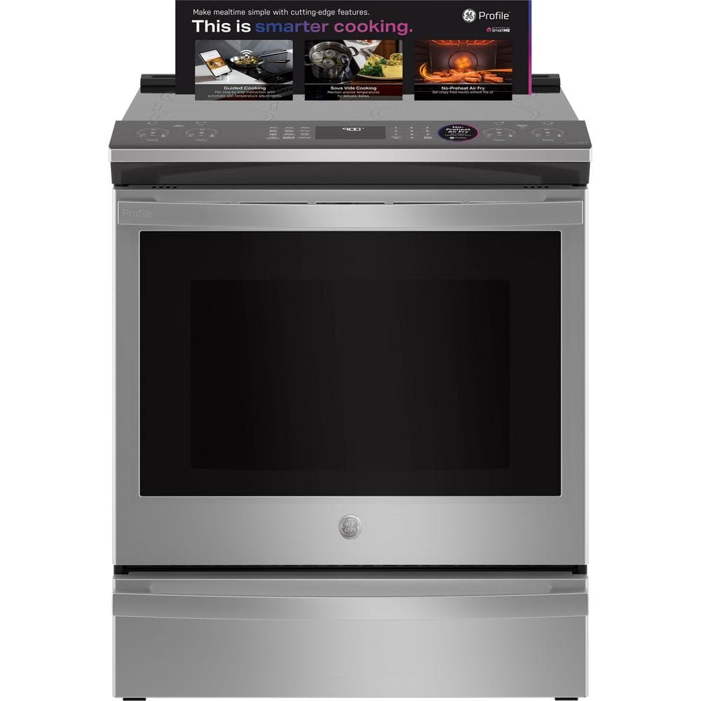 Profile 30 in. ENERGY STAR 5 Burner Smart Slide-In Induction Range with Self-Clean Convection Oven in Stainless Steel - Thumbnail 2