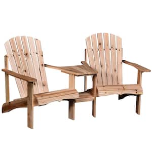 Wood Reclined Adirondack Chairs with Umbrella Hole, Perfect for Lounging and Relaxing Outdoors
