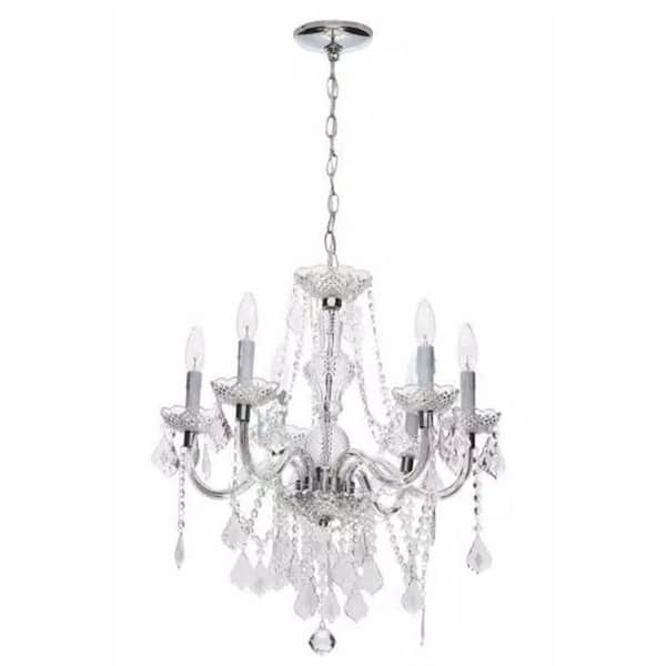 Maria Theresa 6-Light Chrome with Clear Acrylic Chandelier