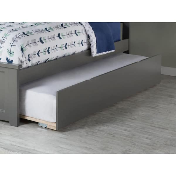 AFI Urban Trundle Bed Gray Solid Wood Twin Extra Long Roll Out Daybed AE673119 The Home Depot