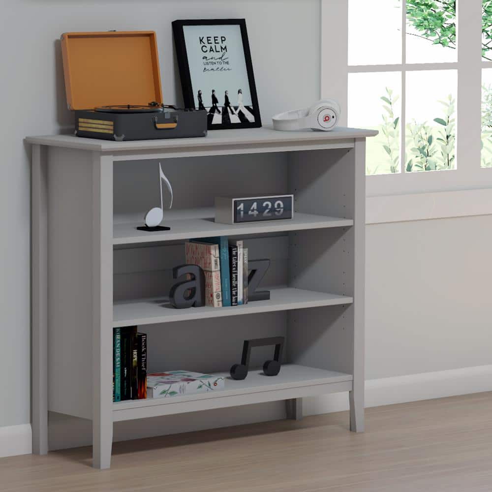 Simplicity 36 in. Transitional Children's Under Window Bookshelf in White, Anti-tipping Hardware, Durable Brazilian Pine