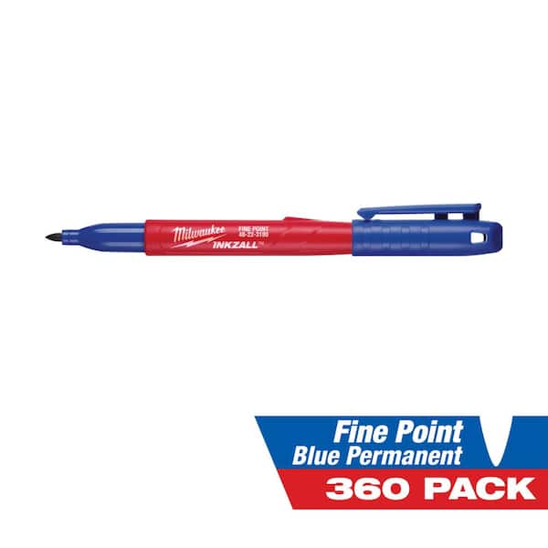 Milwaukee INKZALL Blue Fine Point Jobsite Permanent Marker (360-Pack)