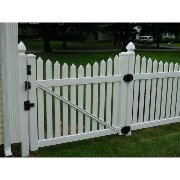 Weatherables Richmond 4 ft. W x 4 ft. H White Vinyl Picket Fence Gate