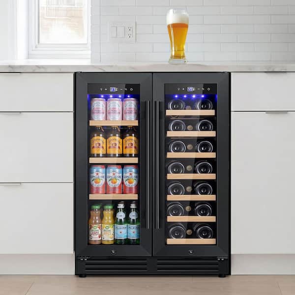 Nipus 23.4 in. Dual Zone 20-Bottle and 80 Plus Cans Beverage and