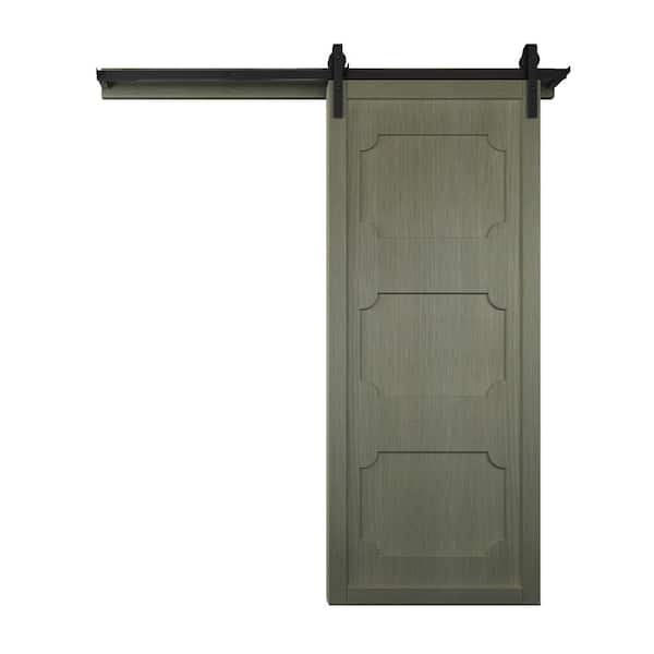 42 in. x 84 in. The Harlow III Gauntlet Wood Sliding Barn Door with Hardware Kit