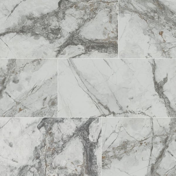 Delle Croccante Rectangle 16 in. x 32 in. Polished White Porcelain Marble Look Floor and Wall Tile (14.2 sq. ft./Case)