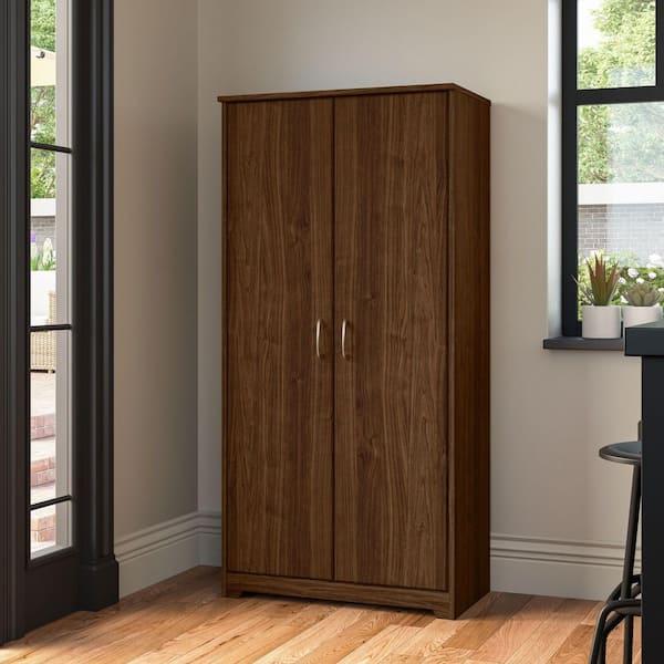 Cabot Modern Walnut 60.94 in. Accent Storage Cabinet with Doors and Adjustable Shelves