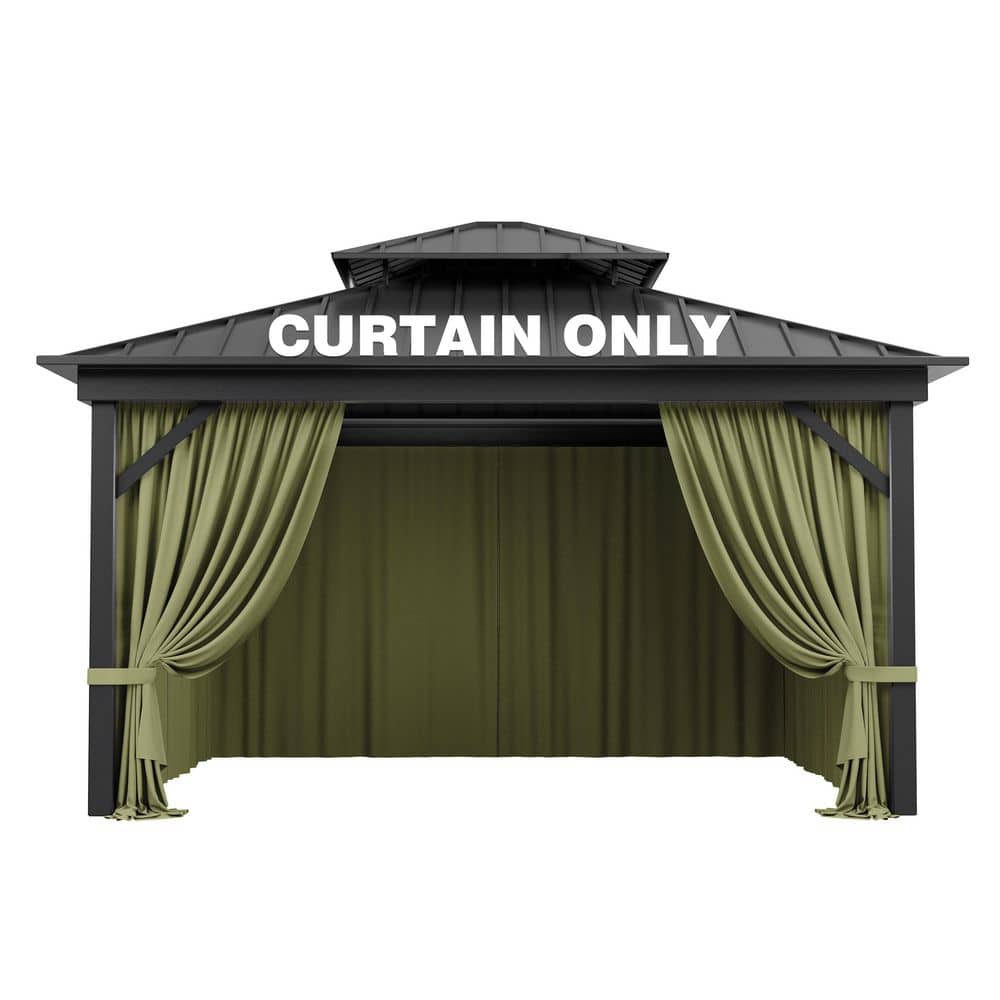 10 ft. x 12 ft. Universal Outdoor Privacy Curtains, Gazebo Curtains with Zipper Light Green (4-Side Curtain Only) price history on PriceWatchPro