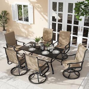 Swivel Metal Sling Outdoor Dining Chair（Set of 6）