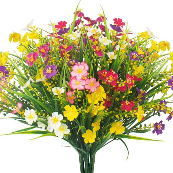 Unbranded 13.7 in Multi-Colored 12 Bundles Artificial Sunflowers for Home Indoor Outside Garden Window Porch