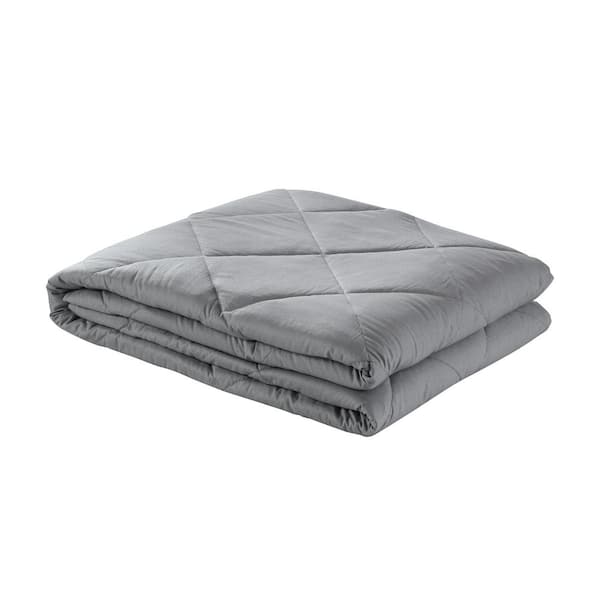 Costway Grey Cotton 60 in. x 80 in. 20 lbs. Weighted Blanket BrickSeek