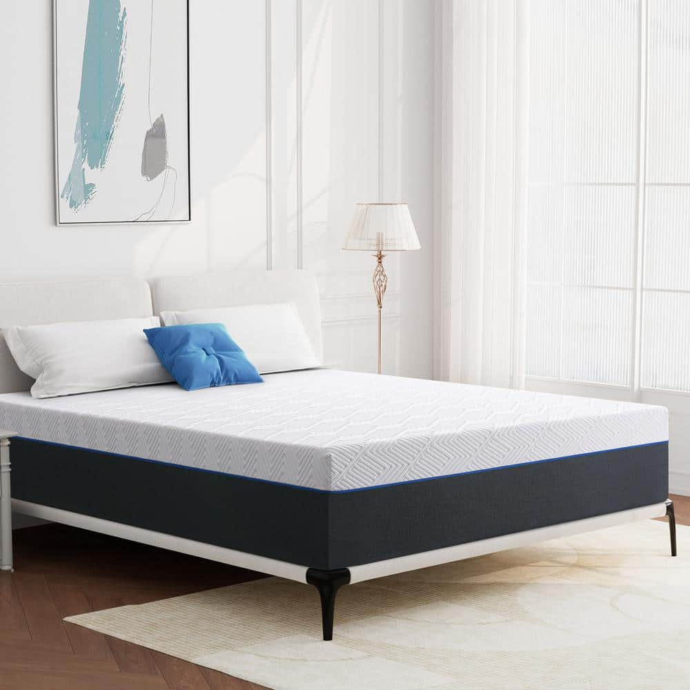 PICCHESS 10 in. Medium Memory Foam Tight Top Queen Mattress, Comfort ...