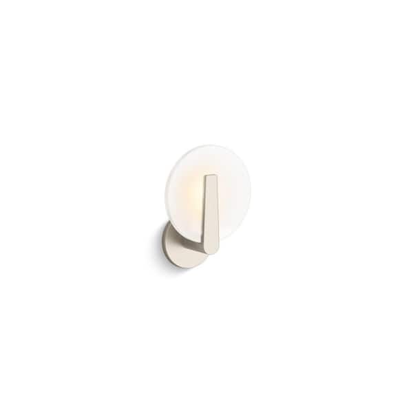 Hint 1-Light Brushed Nickel Frosted Glass Frosted Glass Wall Sconce