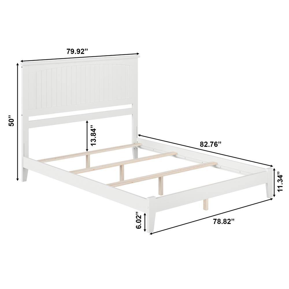 Nantucket King Wood Frame Bed with Drawer and Headboard in Grey