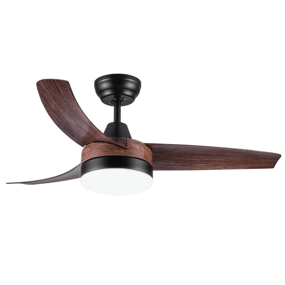 42 in. Farmhouse Rustic LED Ceiling Fan with Brown Wood Grain ABS Blades and Remote Control, Brown price history on PriceWatchPro