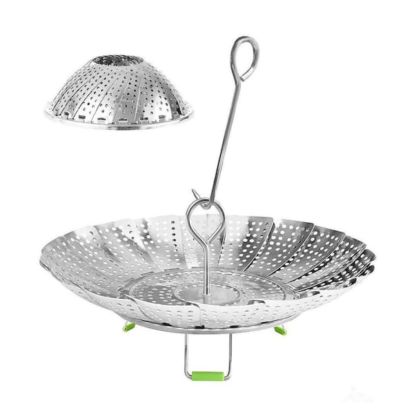 Stainless Steel Adjustable Steamer Basket Food Grade for Veggies Seafood Eggs Instant Pot Insert with Safety Tool