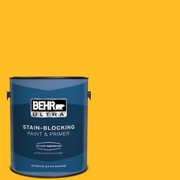 BEHR ULTRA 1 gal. #320B-7 Macaw Extra Durable Satin Enamel Interior Paint & Primer