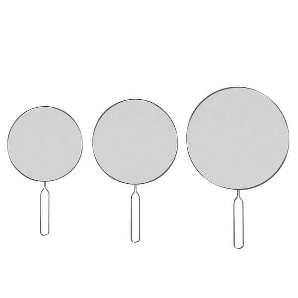 Stainless Steel Mesh Silver Splatter Screen Guards (3-Pack)