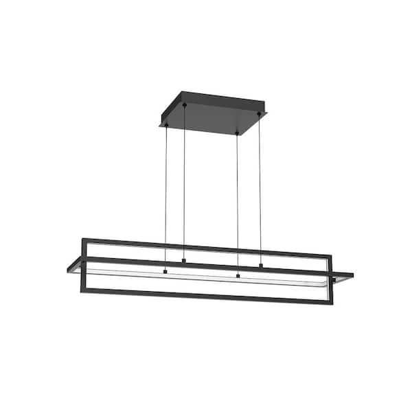 Mondrian 36 in. 1 Light 60-Watt Black Integrated LED Pendant Light
