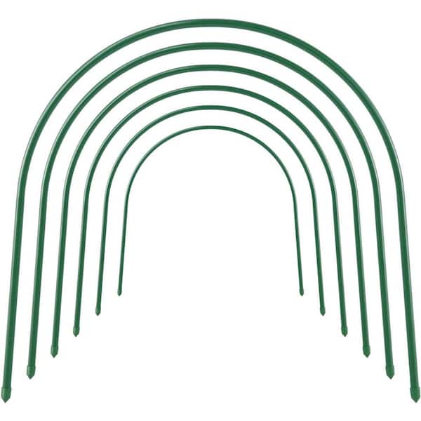 Agfabric 4 ft. L Green Steel Greenhouse Hoops with Dia 0.3 in. Plant Cage for Garden with 6 ft. x 32 ft. 1.2 Mil Film (6-Pack)
