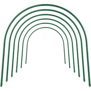 4 ft. L Green Steel Greenhouse Hoops with Dia 0.3 in. Plant Cage for Garden with 6 ft. x 32 ft. 1.2 Mil Film (6-Pack)