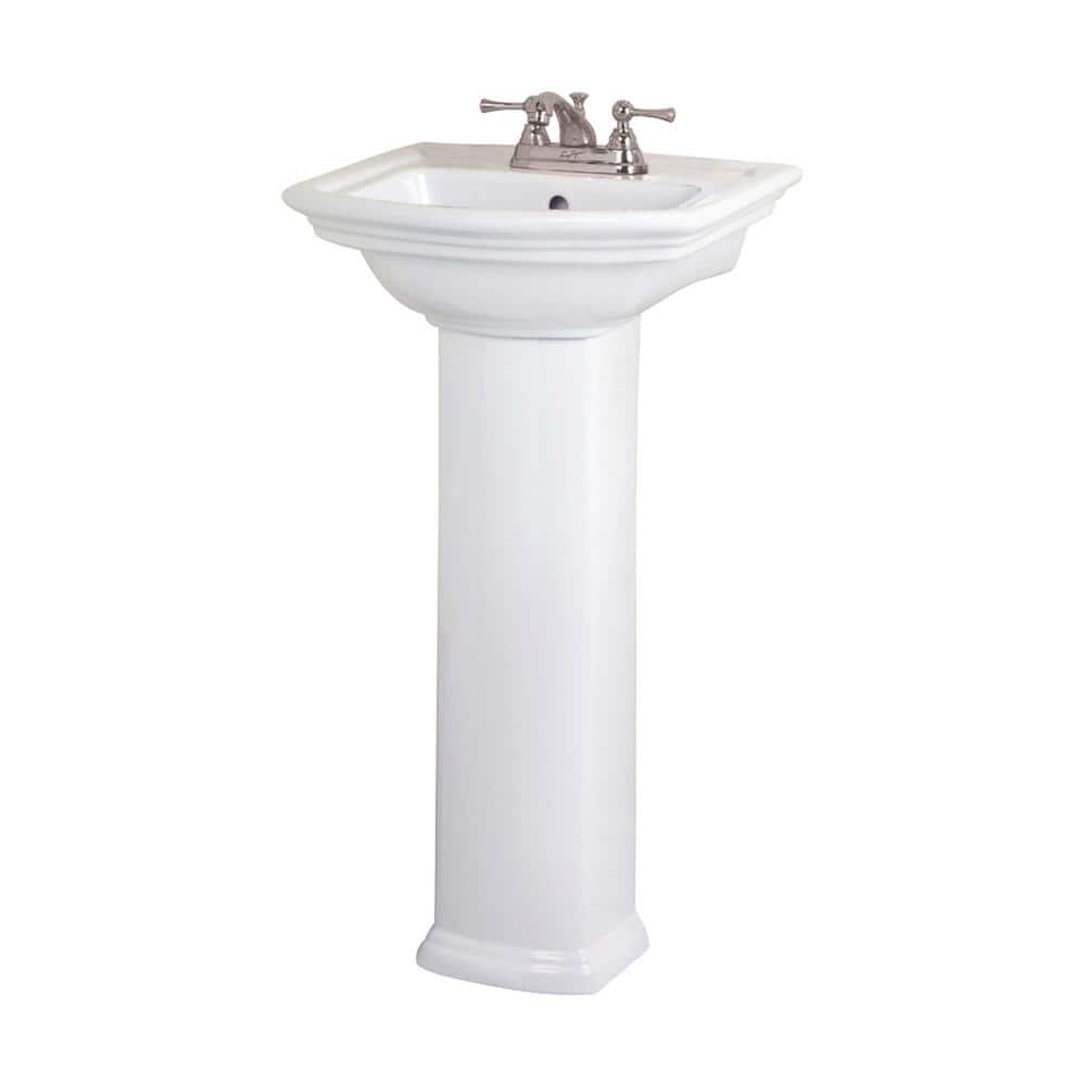 Washington 460 18 In Pedestal Combo Bathroom Sink In White 3 384wh The Home Depot