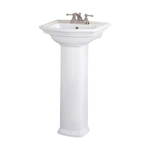 Washington 460 18 in. Pedestal Combo Bathroom Sink in White