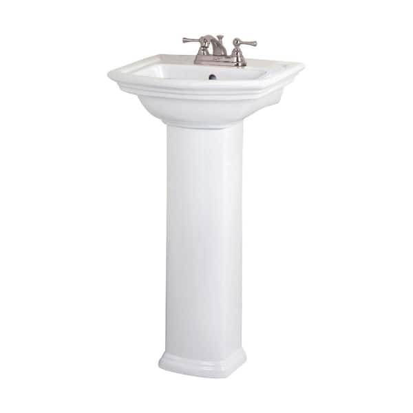 Unbranded Washington 460 18 in. Pedestal Combo Bathroom Sink in White