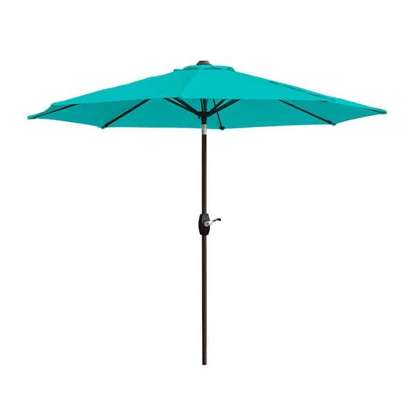 WESTIN OUTDOOR Tristen 9 ft. Aluminum Tilt Patio Umbrella in Turquoise