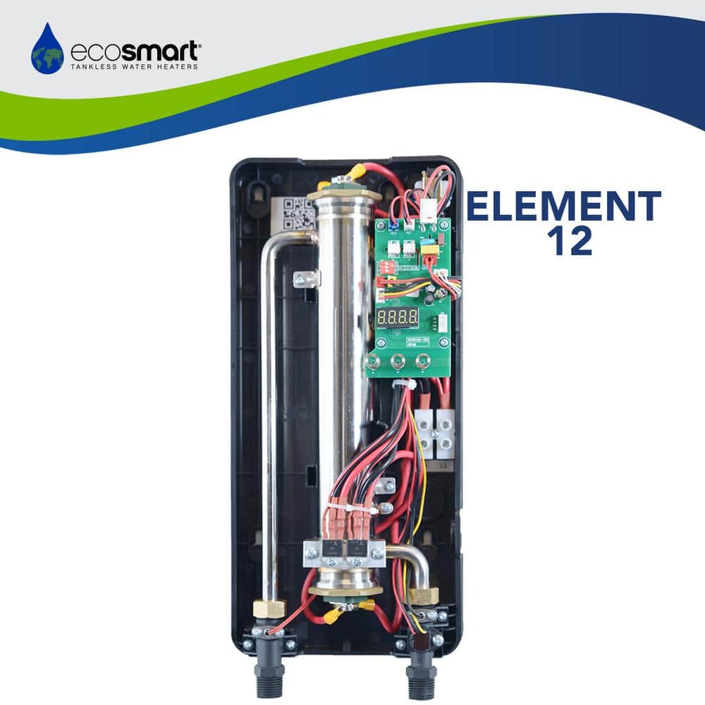 EcoSmart White Electric Tankless Water Heater with Digital Display