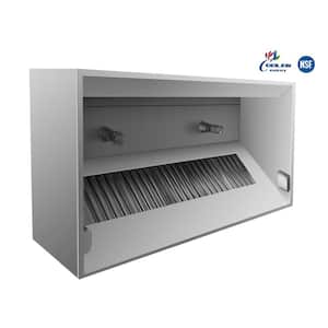 9 ft. W Ducted Commercial Kitchen Range Hood in Stainless Steel