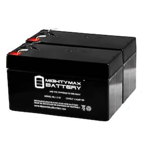 12-Volt 1.3 Ah SLA (Sealed Lead Acid) AGM Type Replacement Battery for Alarm/Security Systems (2-Pack)
