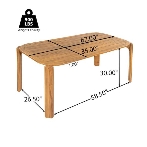 CHRISTOPHER KNIGHT HOME Kaja Outdoor Acacia Wood Dining Table