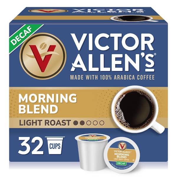 Victor Allen's Victor Allen's Coffee Decaf Morning Blend, Light Roast, 32 Count, Single Serve Coffee Pods for Keurig K-Cup Brewers