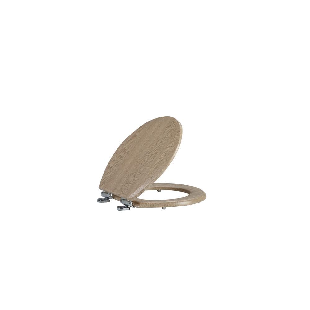 Oval Closed Front Toilet Seat in. Beige Toilet Seat Premium Molded Wood Sea