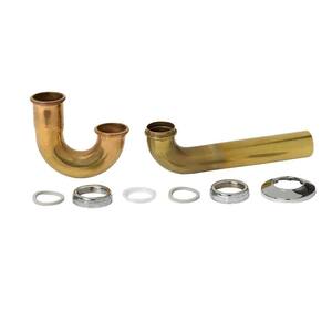 1-1/2 in. 17-Gauge Unfinished Brass Sink Drain P-Trap