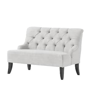 Nicole 29.3 in. Light Gray Tufted Polyester 2-Seater Loveseat