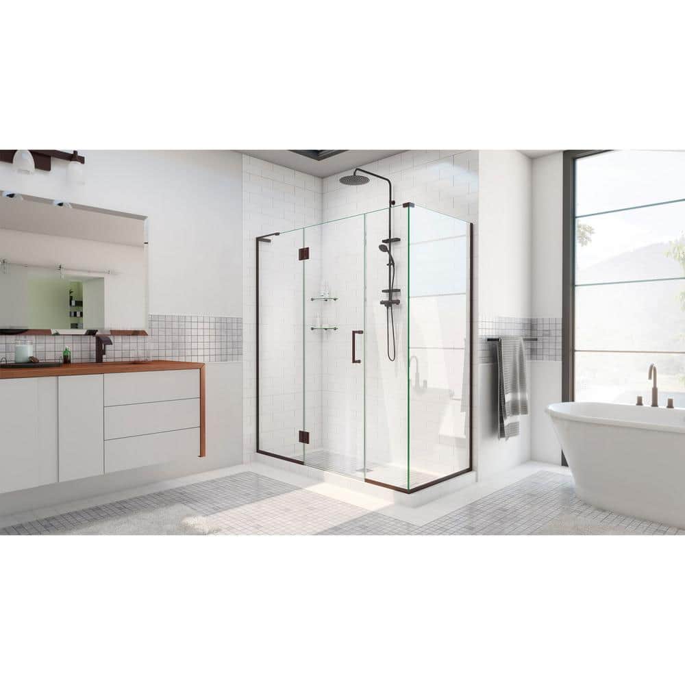 Unidoor-X 72" Frameless Hinged Shower Enclosure in Oil Rubbed Bronze