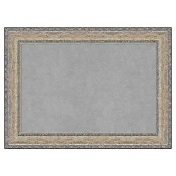 Amanti Art Fleur Silver 29 in. x 21 in Framed Magnetic Board