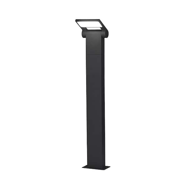 23.62 in. H Line Voltage Aluminum Gray Finish 700 Lumen Hardwired Integrated LED Bollard Light with IP54 Rated