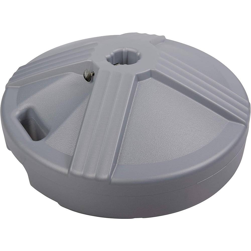 Grey UV-Stabilized Polymer Fillable Patio Umbrella Base