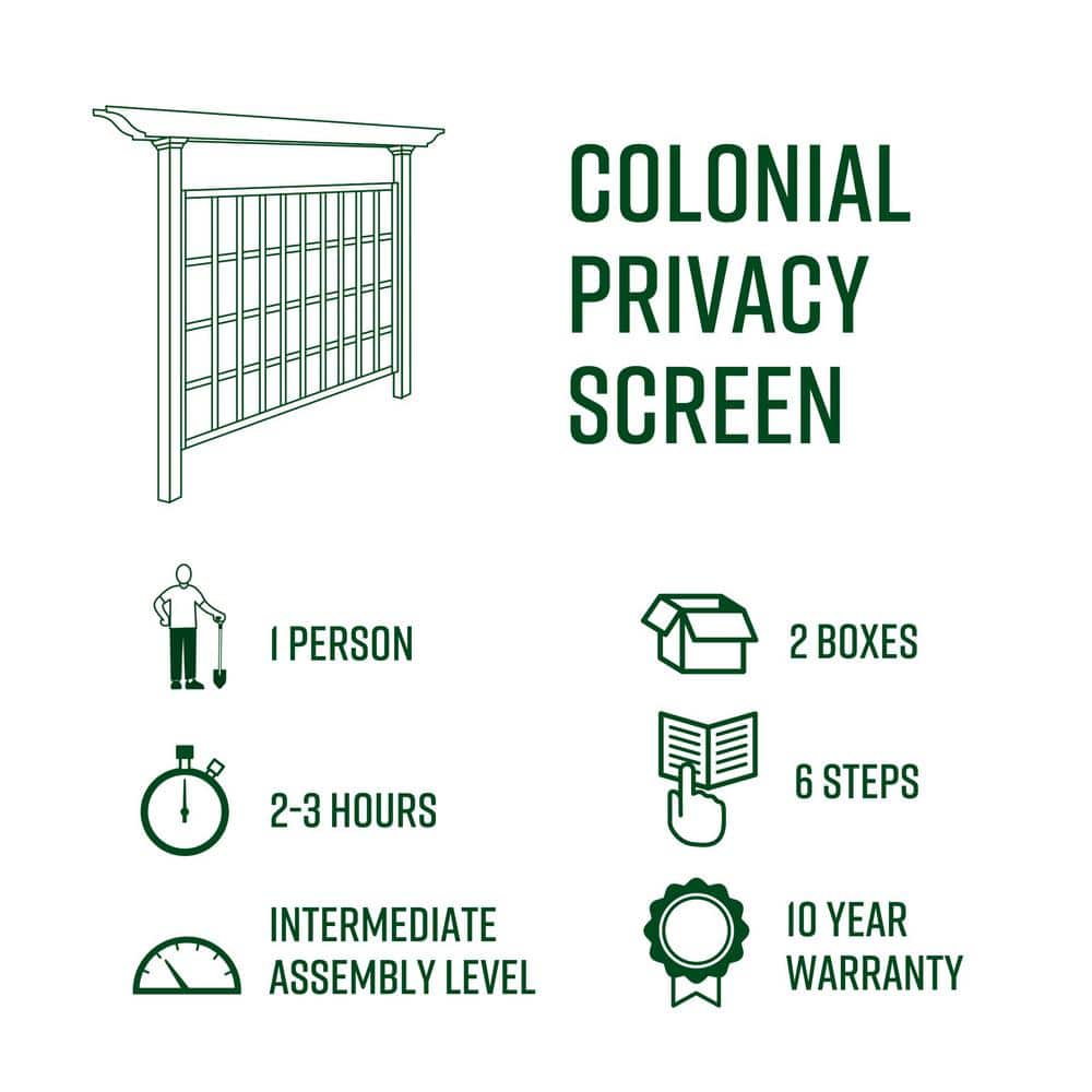 Colonial Brown Resin Privacy Screen Trellis, 80" x 90"