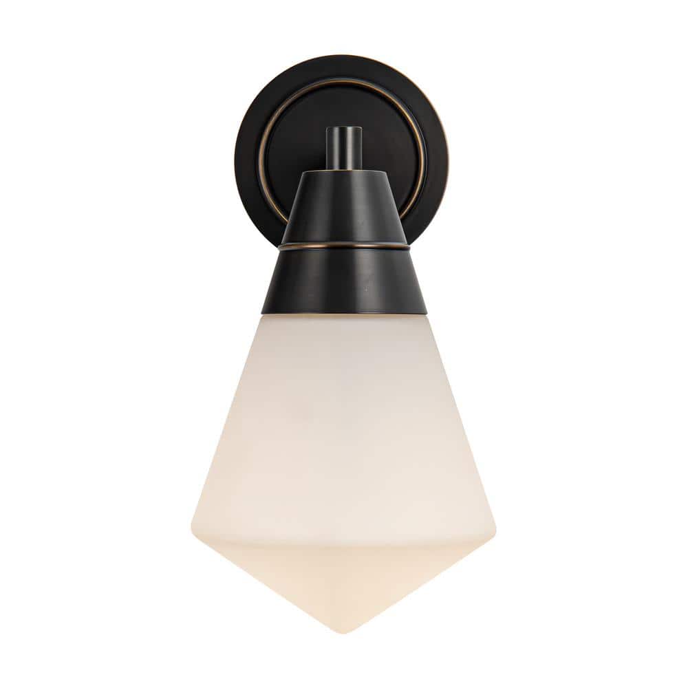 Urban Bronze Matte Opal Glass Wall Sconce