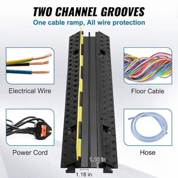 1 Single Channel Yellow TPU Drop Over Cable Protector 