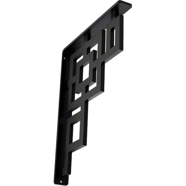 Ekena Millwork 1-1/2 in. x 12 in. x 10 in. Wrought Iron Single Center Brace Eris Bracket