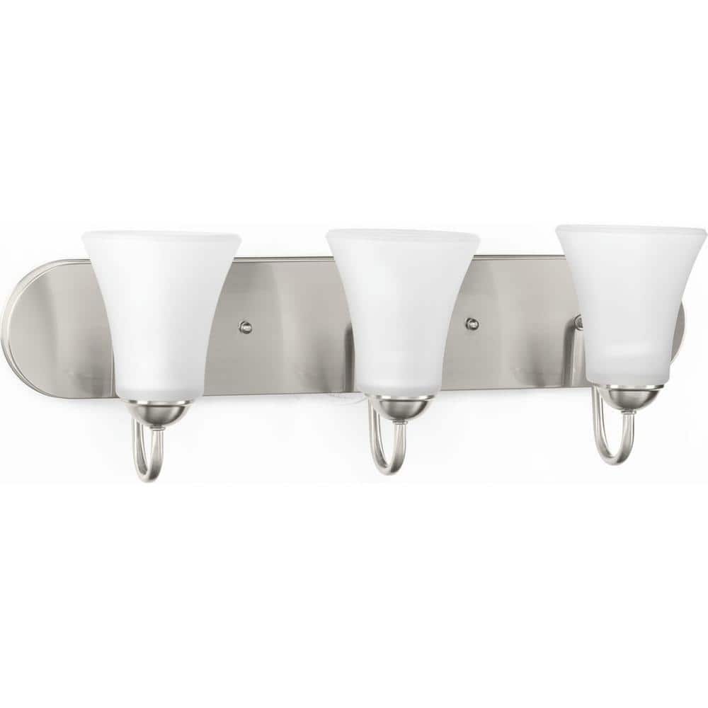 Classic Collection 3-Light Brushed Nickel Etched Glass Traditional Bath Vanity Light price history on PriceWatchPro