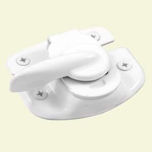 1-3/4 in. White Painted Stamped Steel Double Hung Sash Lock with Draw Tight Cam-Action Latch Design