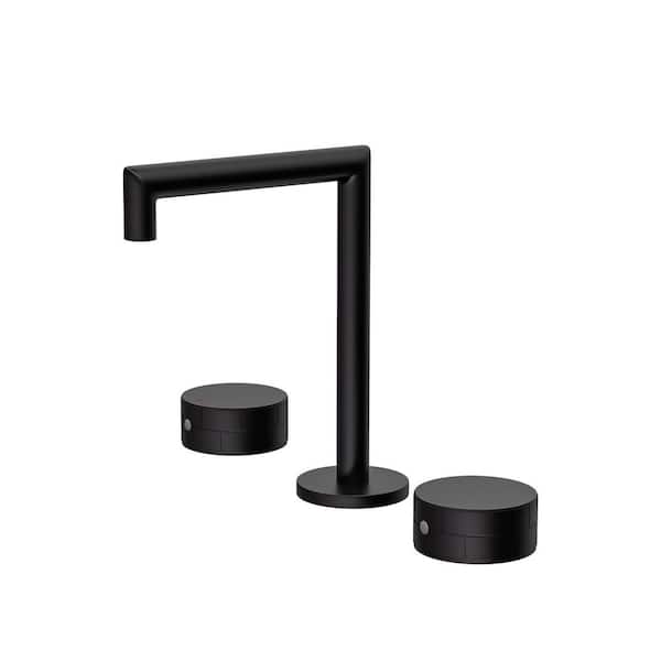 Modern 8 in. Widespread 2-Handle Bathroom Faucet in Matte Black