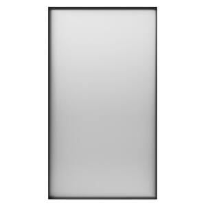 55 in. W x 30 in. H Black Aluminum Rectangle Framed Tempered Glass Wall-mounted Mirror